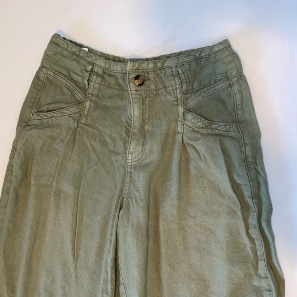 Forrest Green American Eagle Wide Leg Linen Pants. Size 0 - Picture 2 of 4